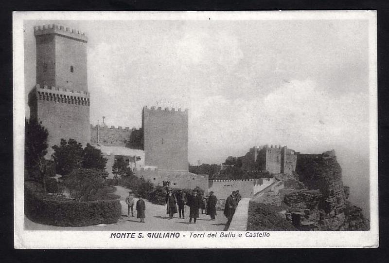 Vecchia Trapani 062 - Erice - Cartolina - Torri del Balio e Castello.jpg